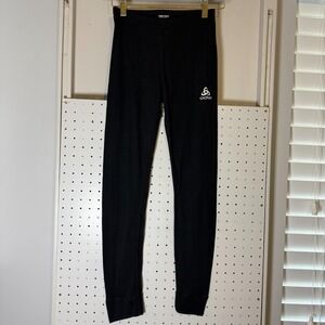 Odlo Base Layer Leggings Women's Black Performance‎ Athletic Pull On Small